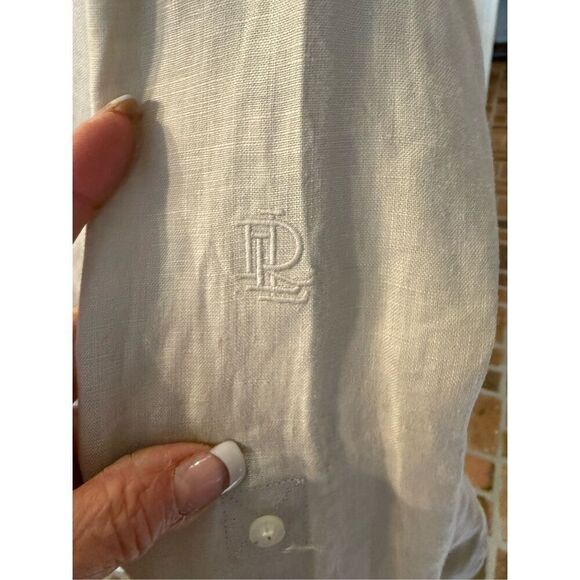 Lauren Ralph Lauren Women’s Linen Blouse Roll Tab Sleeves Plus Sz. 2X - Picture 14 of 14